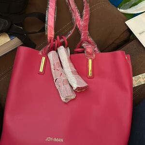 Joy&Iman rose pink large purse nwot
